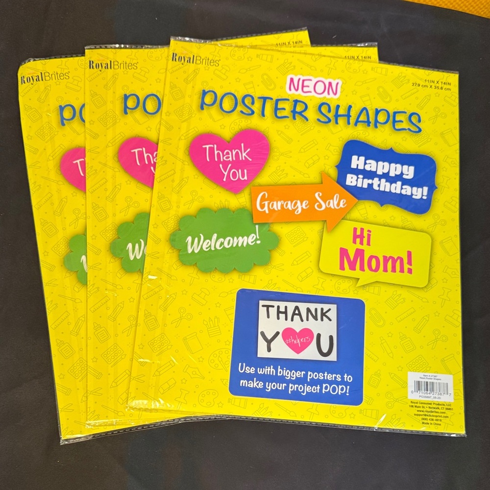 Royal Brites Neon Poster Shapes Use with bigger posters to make your project pop